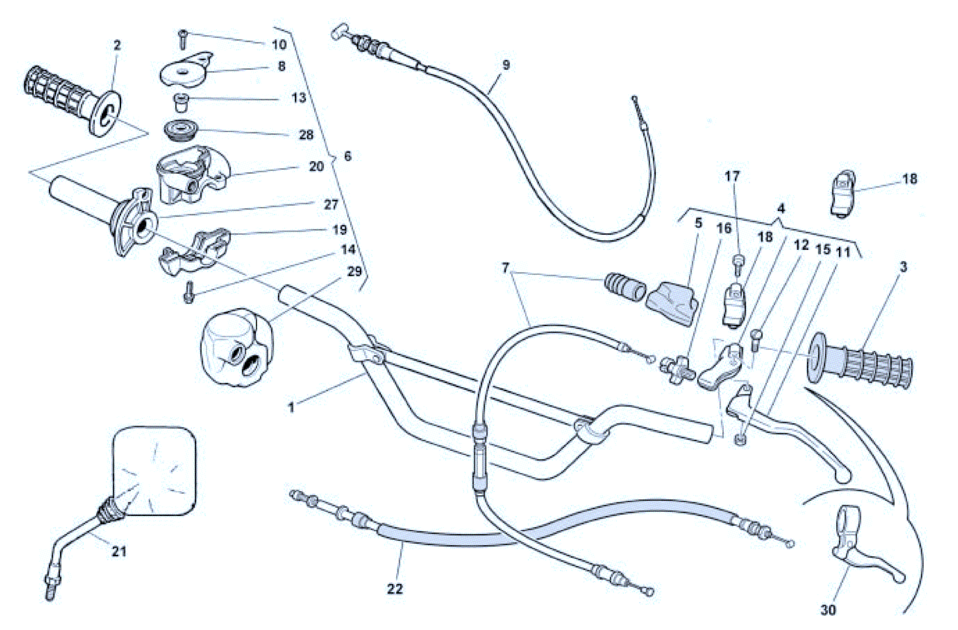 HANDLEBAR (SINGLE CABLE)