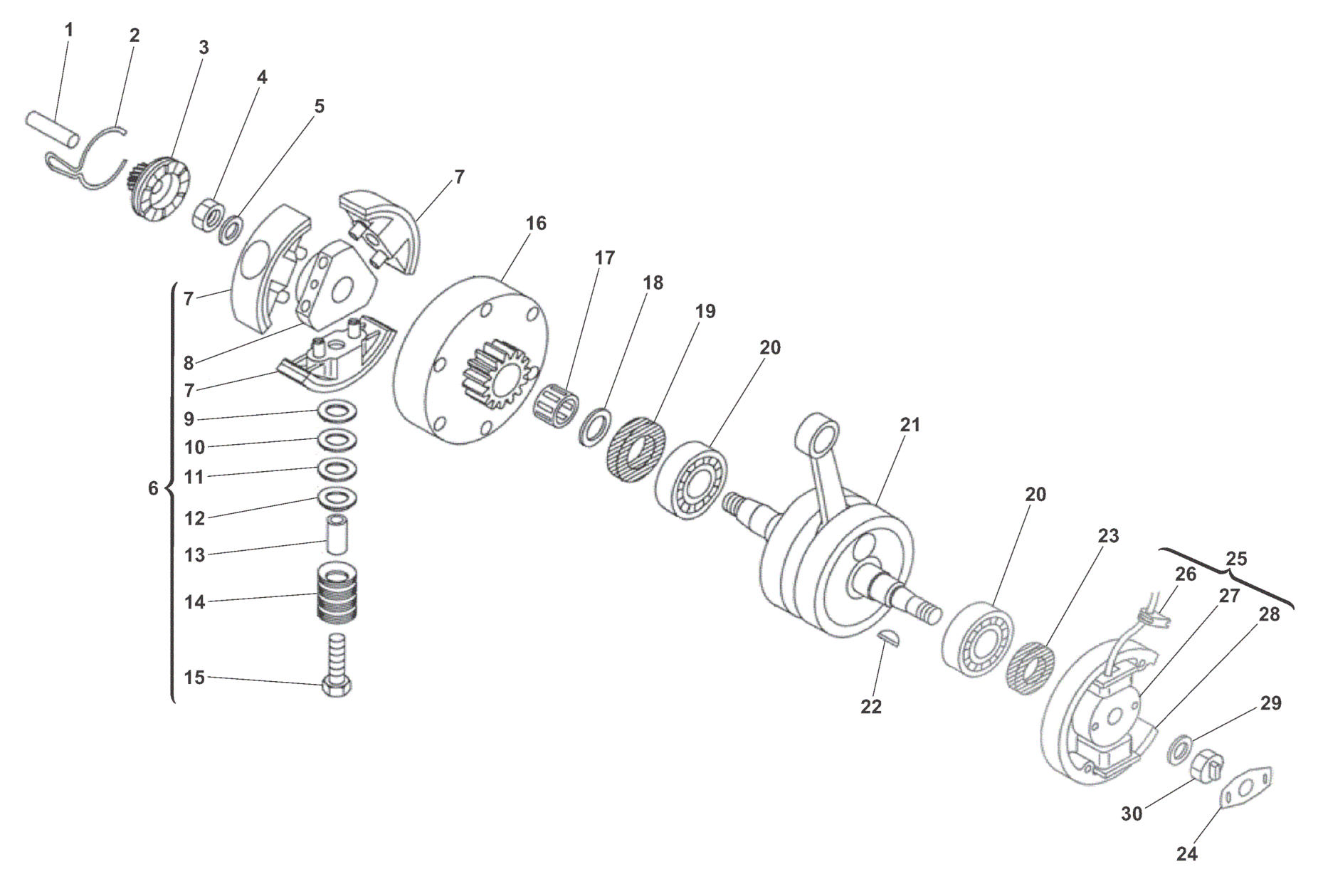 CRANKSHAFT - PRIMARY GEAR