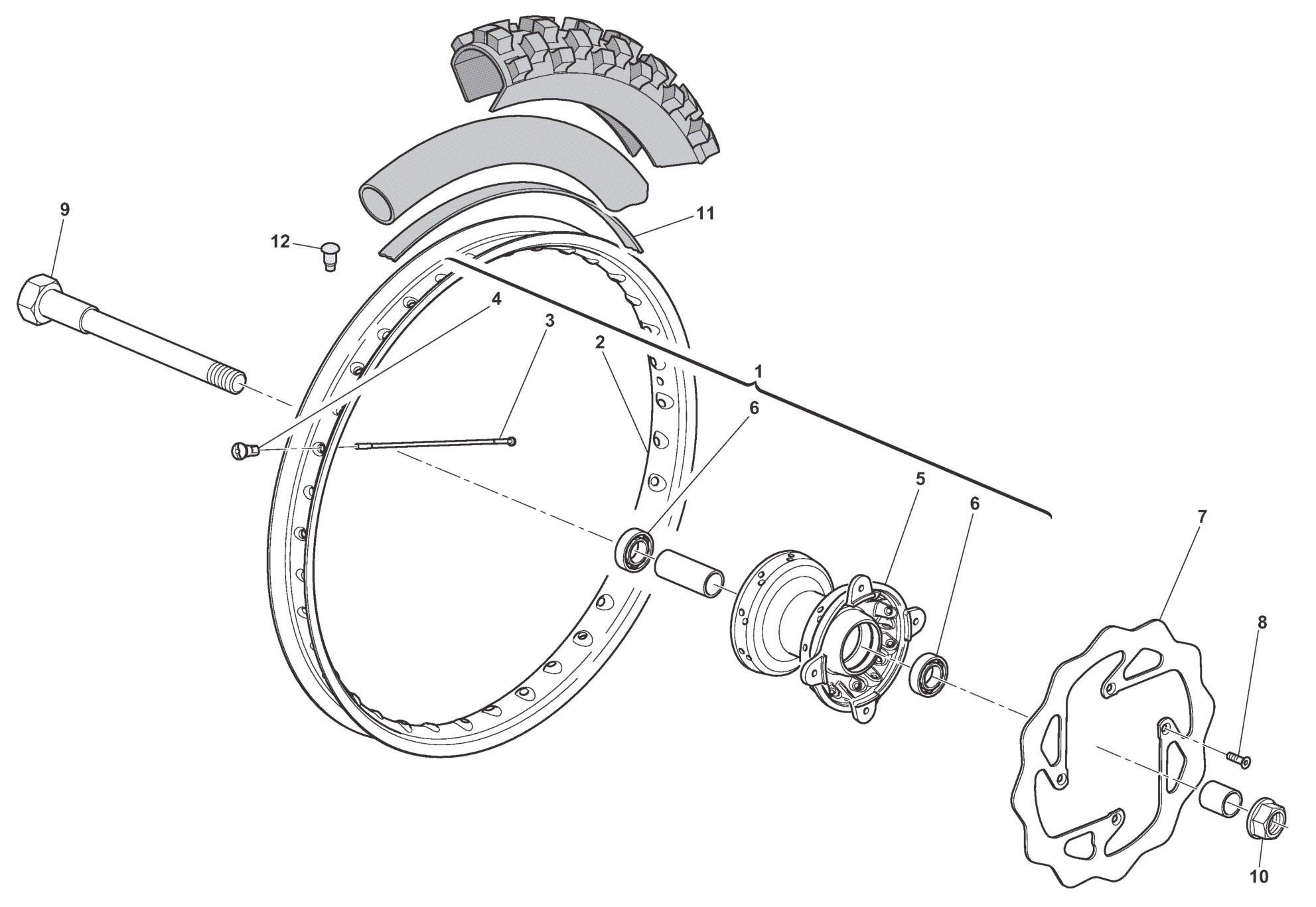 FRONT WHEEL (CR 50)