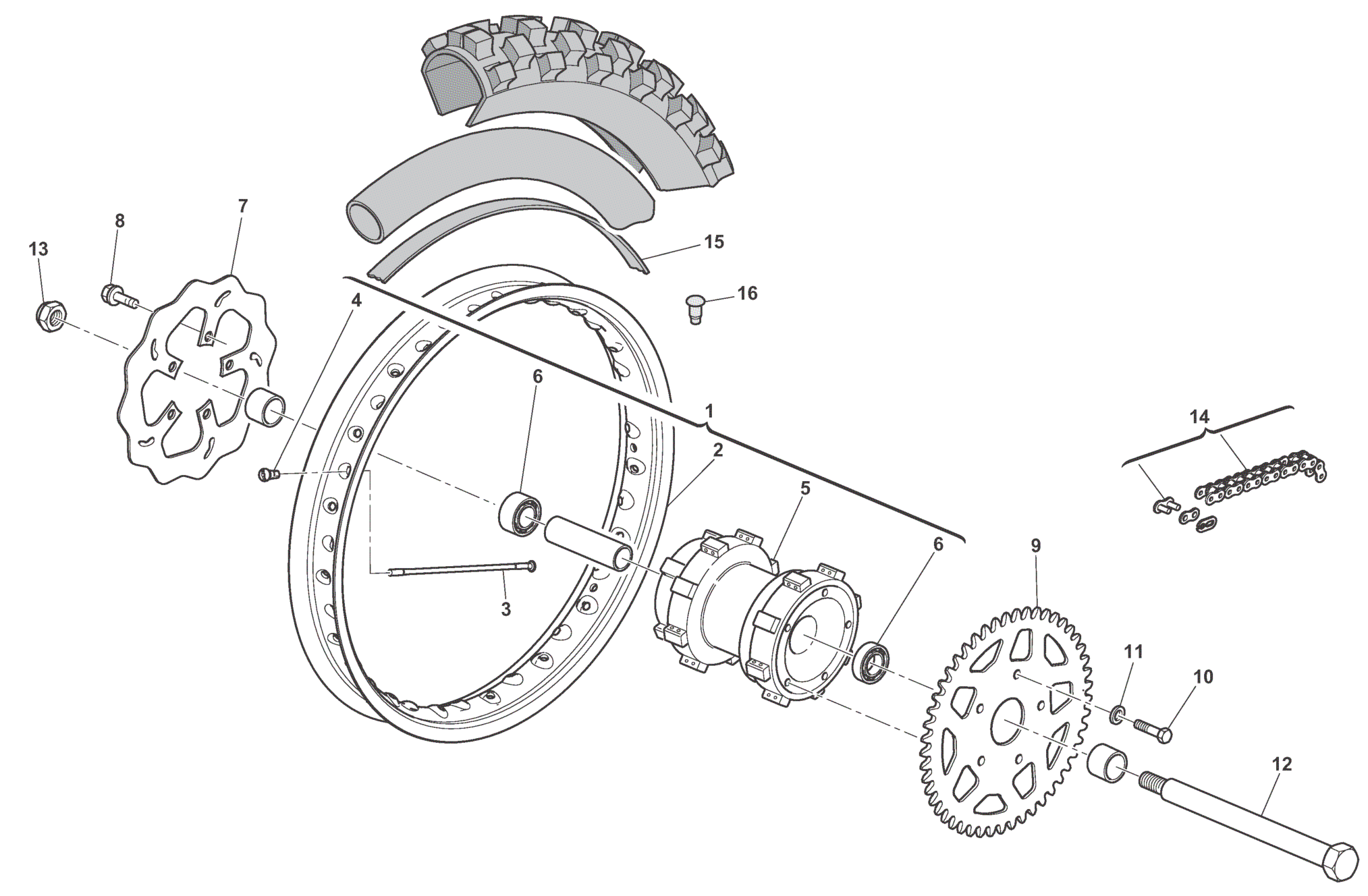 REAR WHEEL (CR 50)