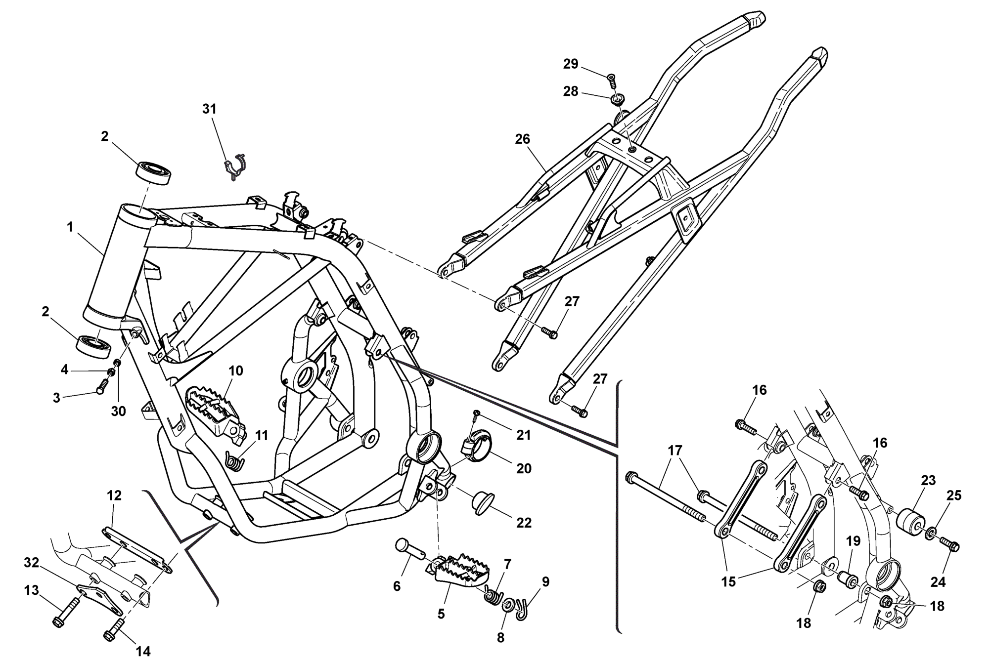 FRAME - FOOTRESTS