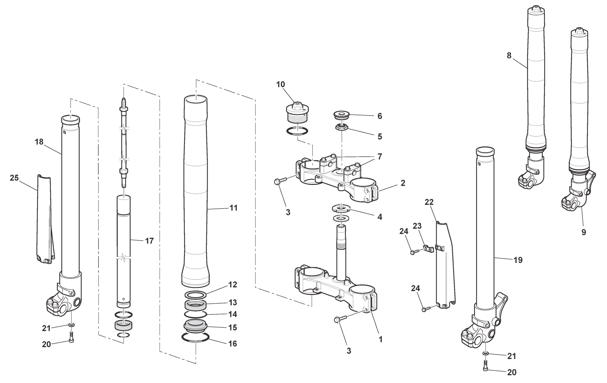 22 FRONT FORK ASSEMBLY