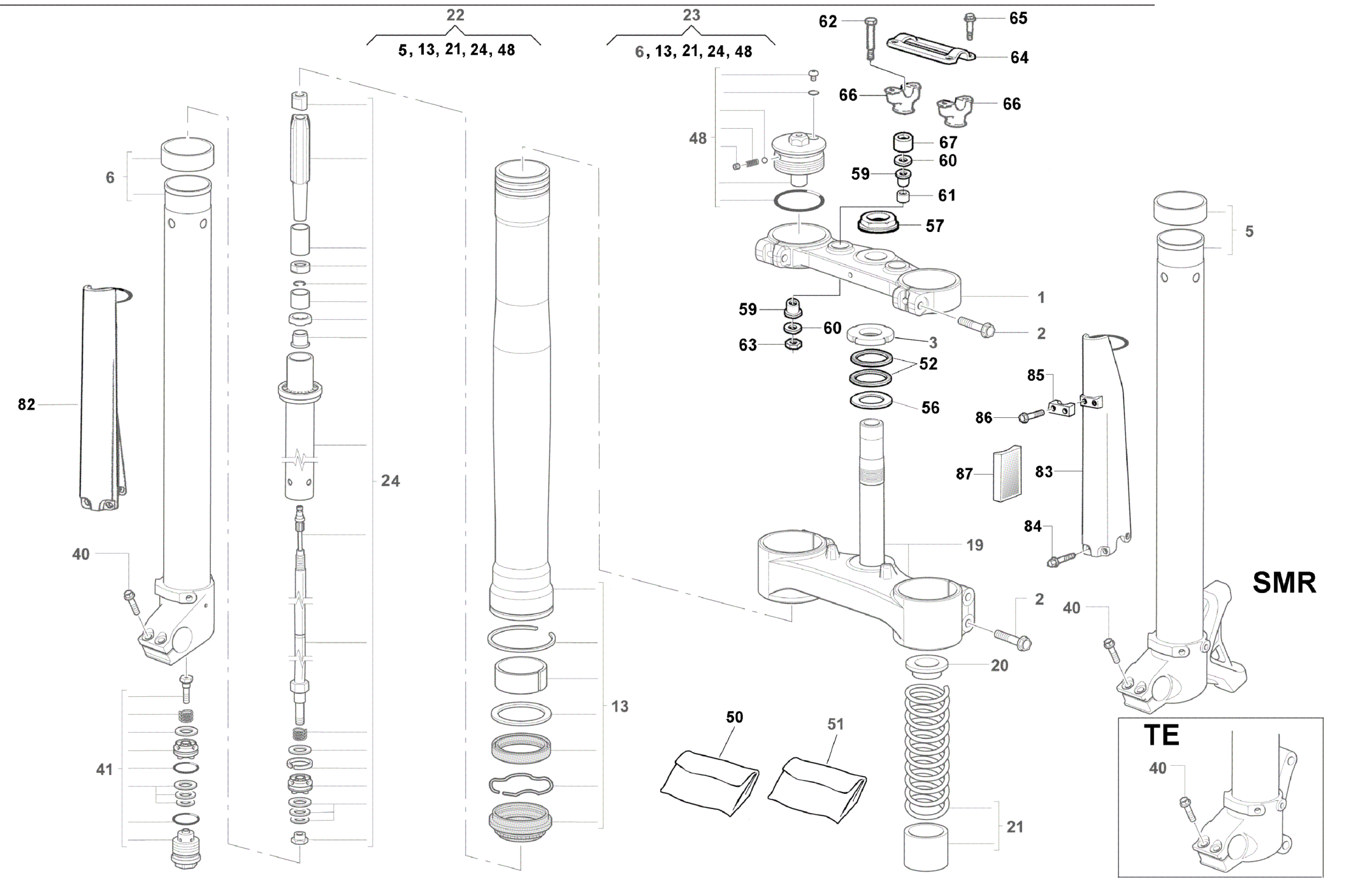 FRONT FORK (SMR450-510 - TE310 EU)