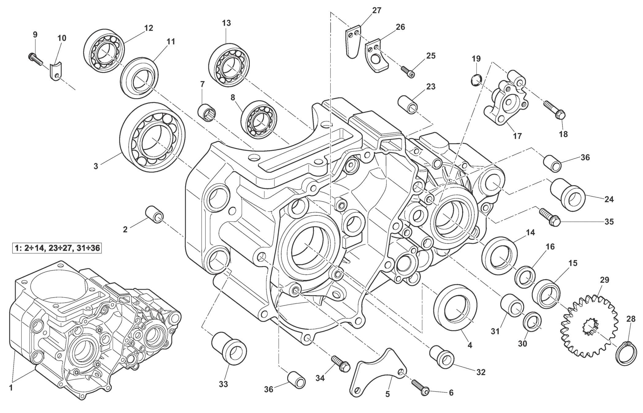 CRANKCASE CARTER L.H.