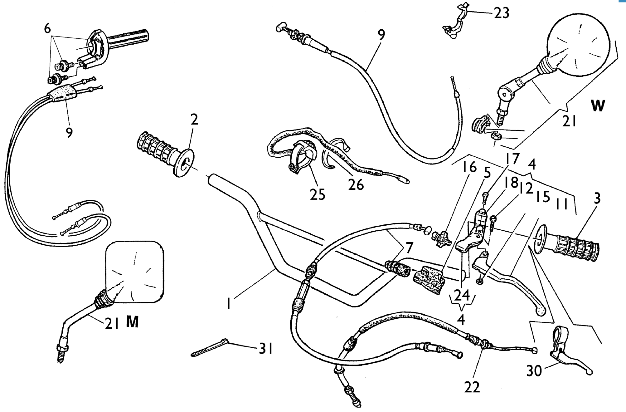 HANDLEBAR (SINGLE CABLE)